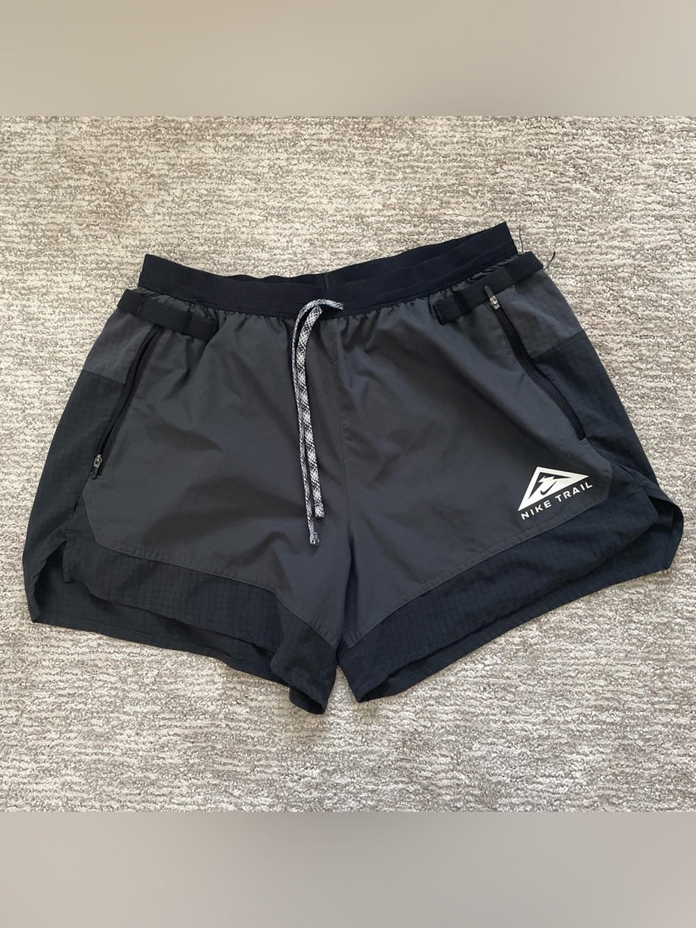 Nike Flex Stride Trail Running Shorts Mens Large Athletic Black Gray 5” Inseam